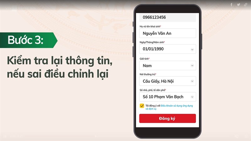 Kiểm tra lại thông tin, nếu có sai thì điều chỉnh lại